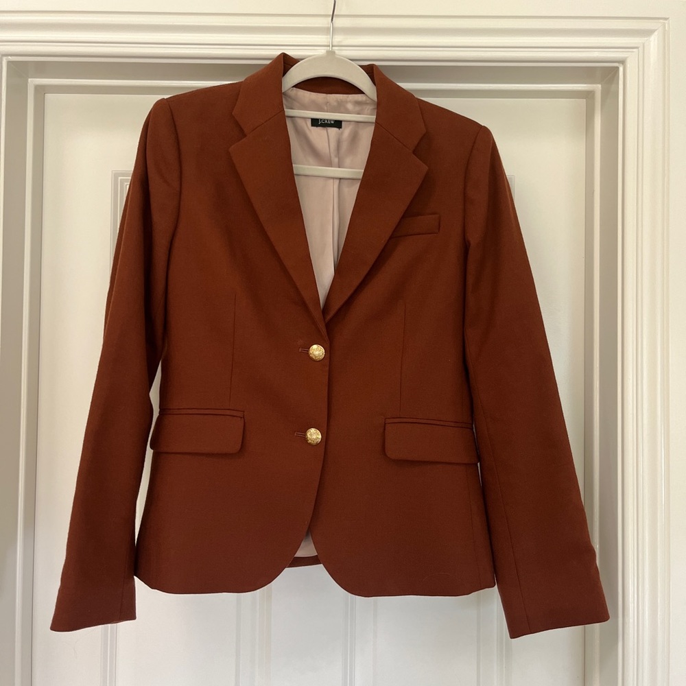 Vintage Burnt Orange Jcrew Blazer Woth Gold Buttons